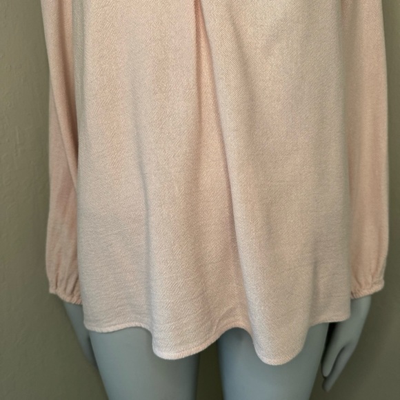 XIRENA Camila Crepe Top Rosefinch Pale Pink V-Neck Long Sleeve Loose Fit Size SM - Picture 6 of 16